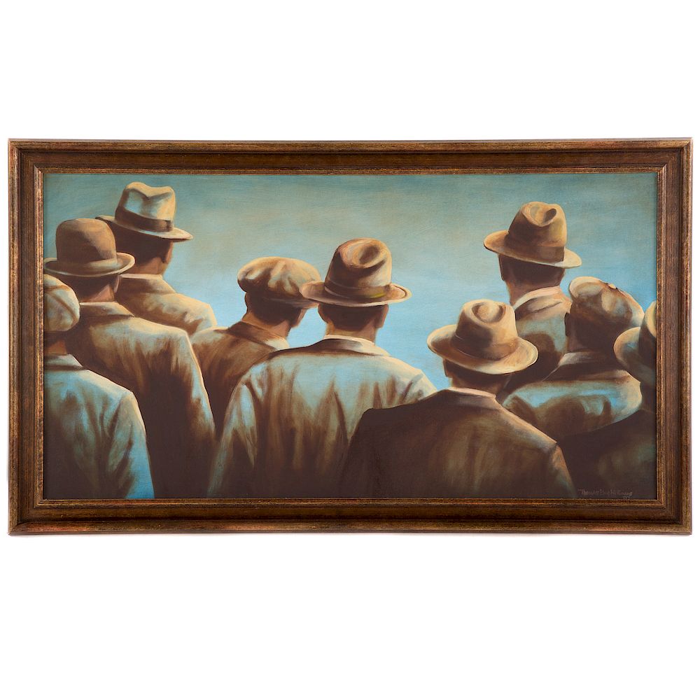 Appraisal: Thomas Elmo Williams Men with Hats American th century Oil