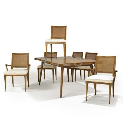 Appraisal: JOHN WIDDICOMB Dining table and set of six dining chairs