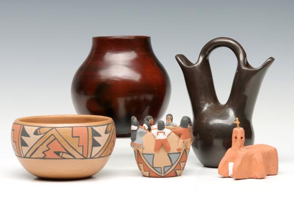 Appraisal: A COLLECTION OF FIVE NATIVE AMERICAN POTTERY WORKS Late th