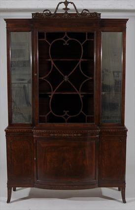 Appraisal: George III-Style Mahogany China Cabinet Probably Grand Rapids Michigan x