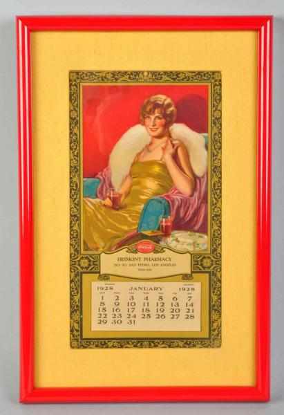 Appraisal: Coca-Cola Distributor Calendar Nicely framed and matted under glass Includes