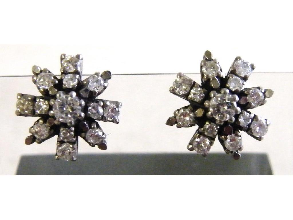 Appraisal: Pair of diamond cluster earrings gm