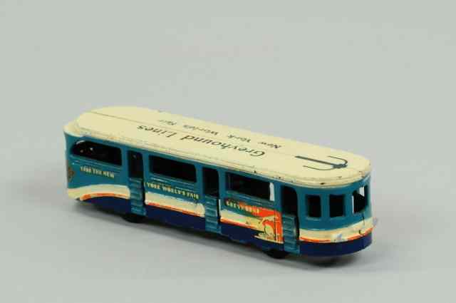 Appraisal: GREYHOUND GMC BUS Arcade cast iron painted in blue and