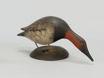 Appraisal: EARLY PERIOD MINIATURE CANVASBACK DRAKE By A E Crowell of