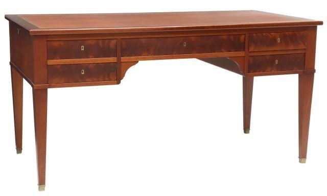 Appraisal: French Empire style mahogany writing desk th c inset leather