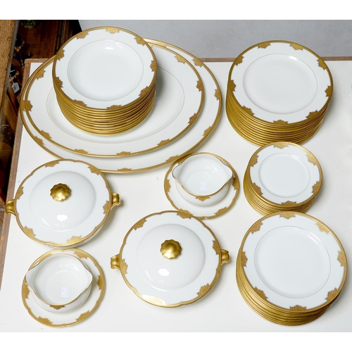 Appraisal: A Limoges white and gold dinner service second quarter th