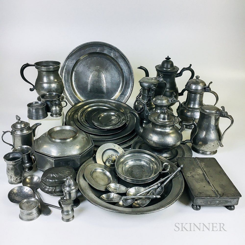 Appraisal: Approximately Forty-two English and Continental Pewter Items Approximately Forty-two English