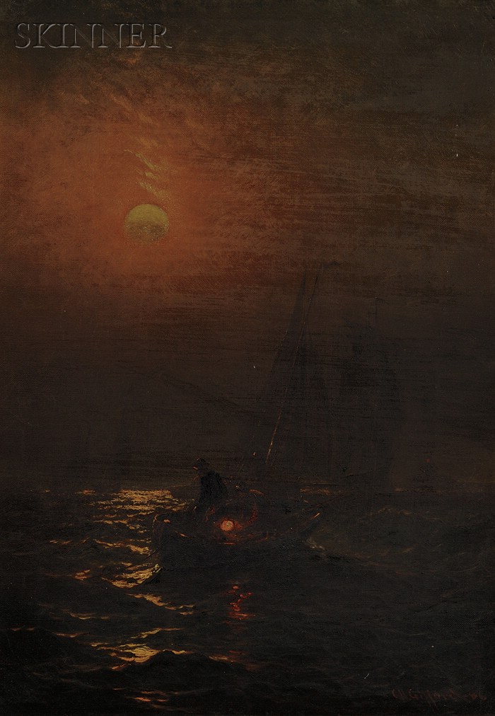 Appraisal: Charles Henry Gifford American - Fishermen at Work by Moonlight