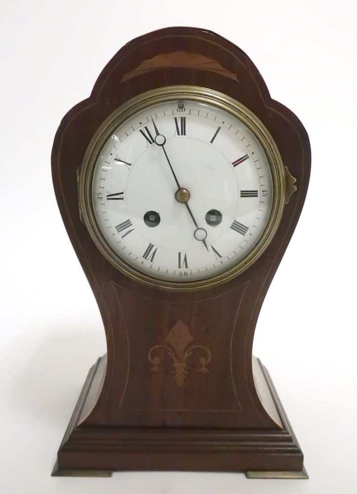 Appraisal: French Lobed Balloon Mantel Clock Late C day movement Satinwood