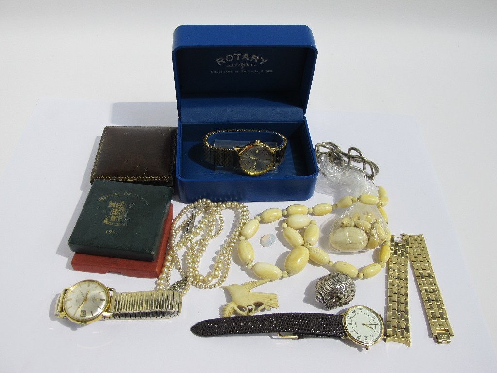 Appraisal: A box of costume jewellery and watches