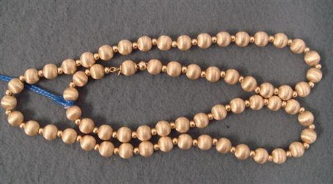 Appraisal: K YG beaded necklace long dwt Estimate -