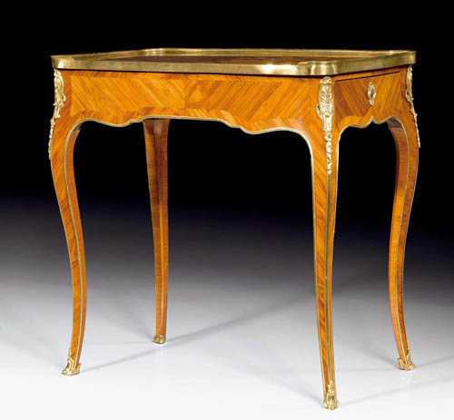 Appraisal: SMALL WORK TABLE so-called table crire Louis XV attributed to