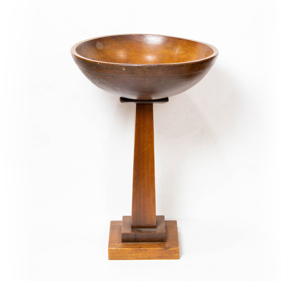 Appraisal: AMERICAN PRIMITIVE STYLE DOUGH BOWL ON STAND H X DIA