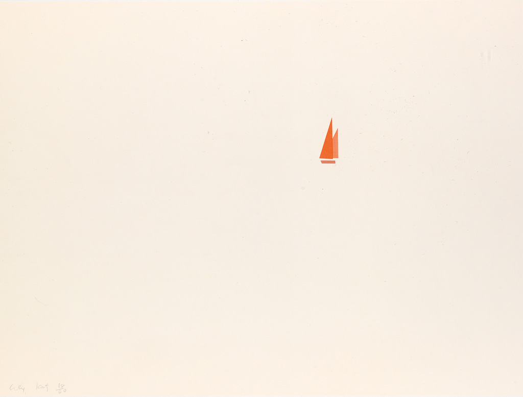 Appraisal: ALEX KATZ Red Sails Color screenprint on J Green paper