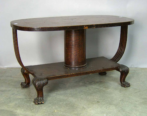 Appraisal: Oak library table ca h w