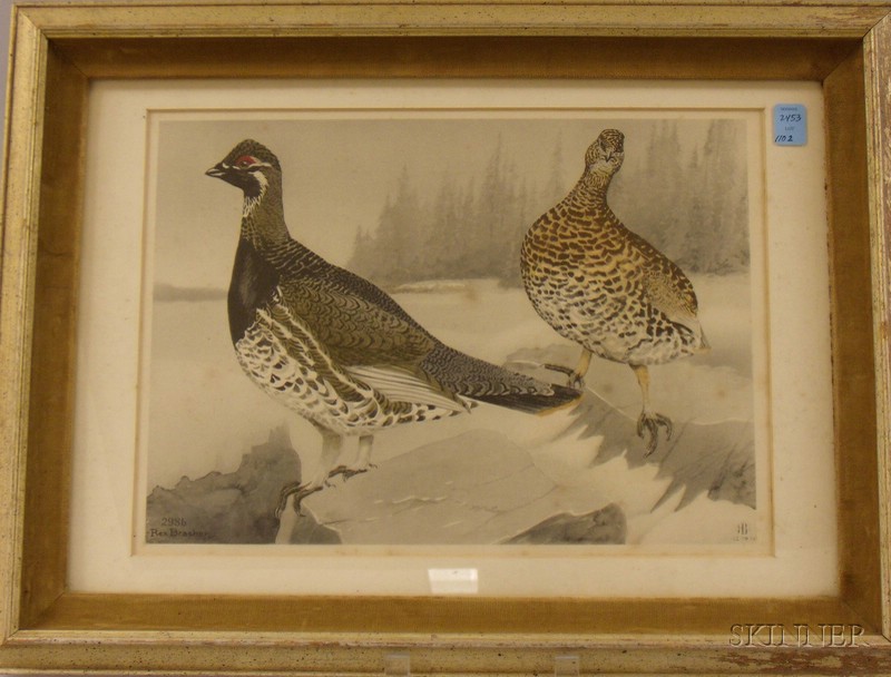 Appraisal: After Rex Brasher American - Grouse Signed Rex Brasher in