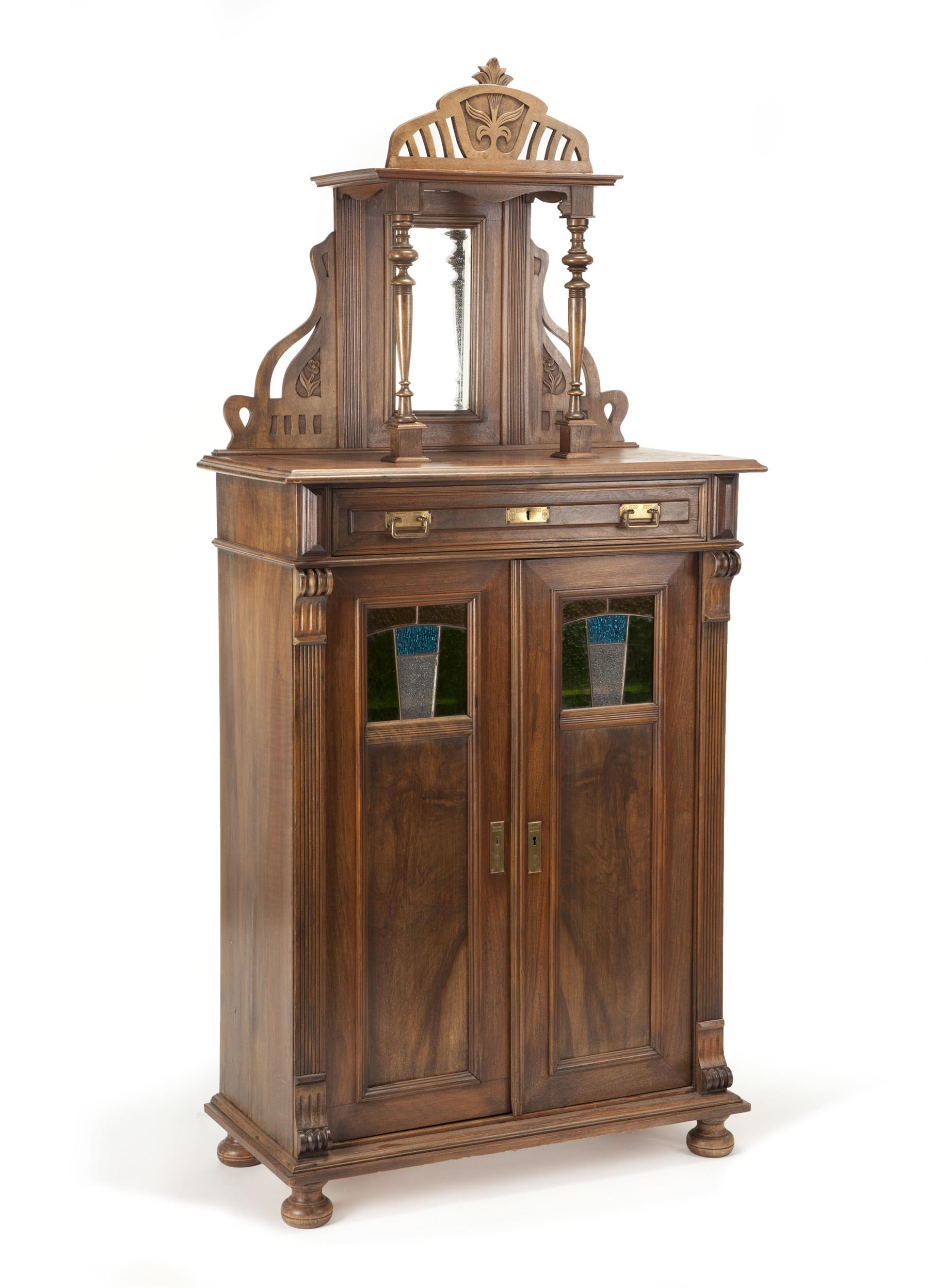 Appraisal: EUROPEAN ART NOUVEAU DRESSING CABINET Early th century mixed woods