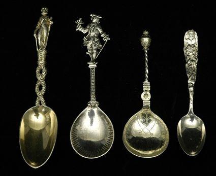 Appraisal: Three English and American Sterling Silver Spoons Together with a