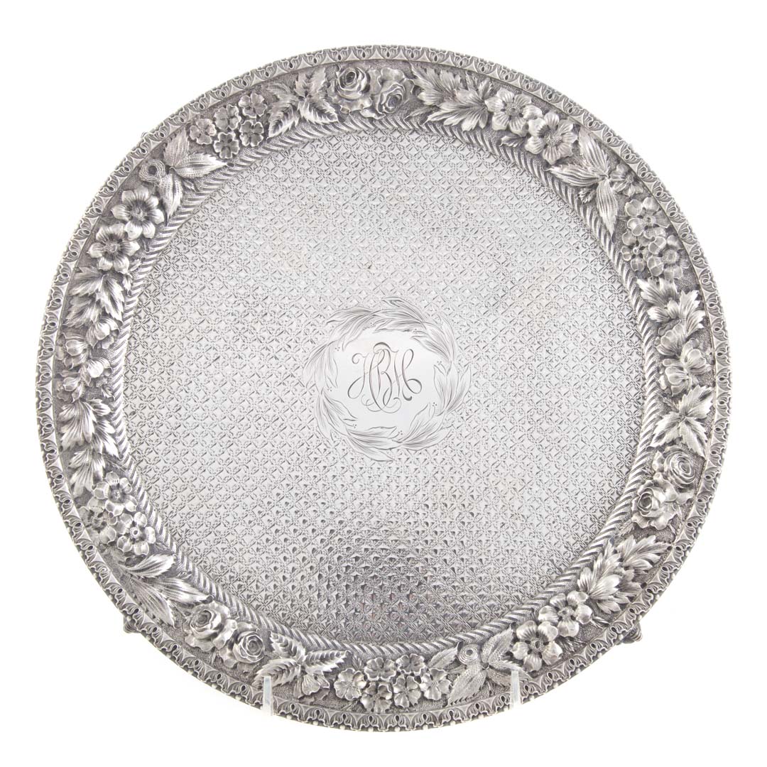 Appraisal: Early Baltimore repousse sterling footed salver Jacobi Jenkins late th