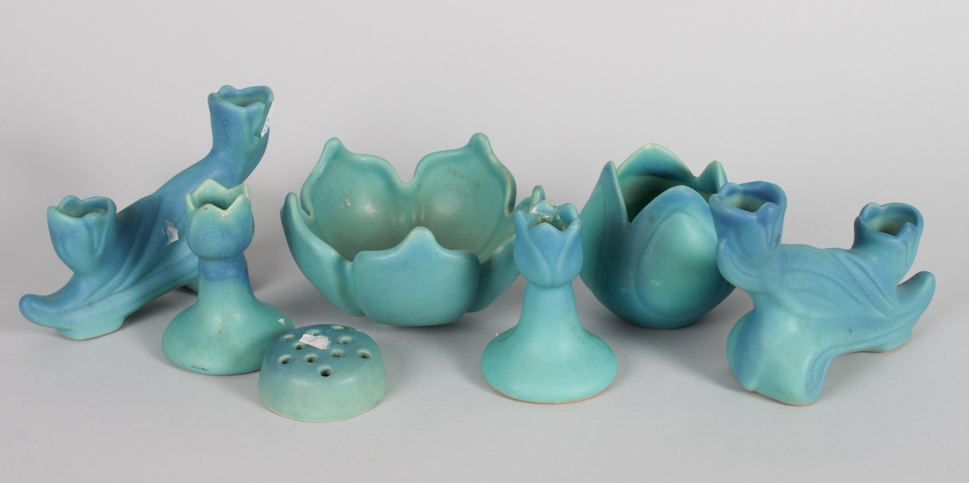 Appraisal: Seven pieces of Van Briggle art pottery including pair of