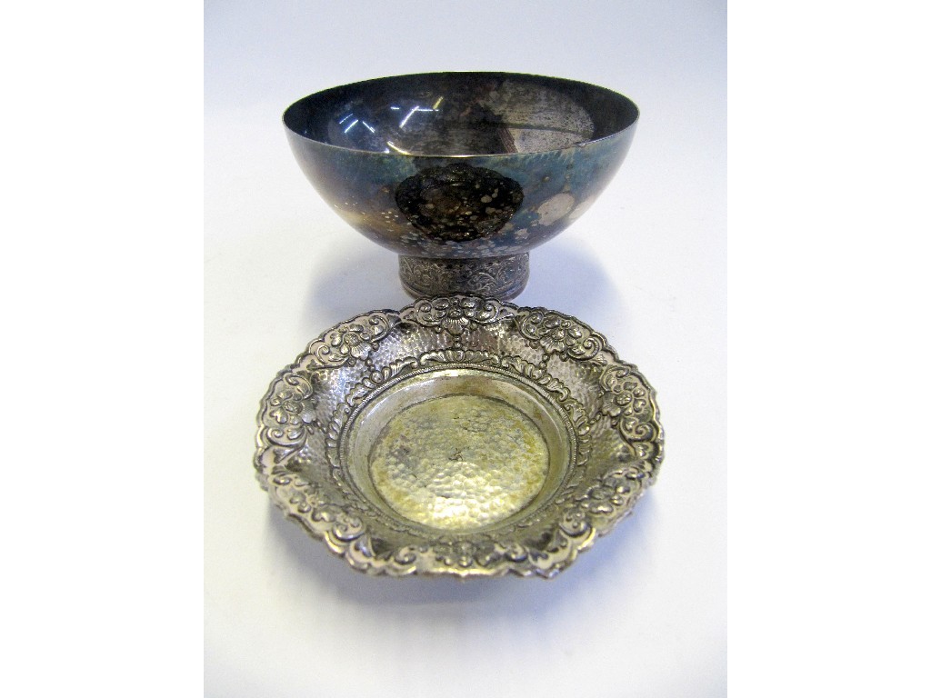 Appraisal: A lot comprising a Danish white metal bowl and an