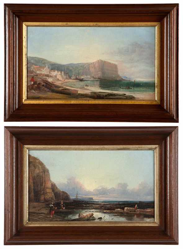 Appraisal: Two works Coastal Fisherman and Coastal Town with Shore each