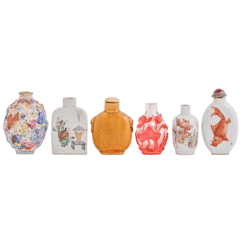 Appraisal: Six Chinese snuff bottles early th c comprising four of