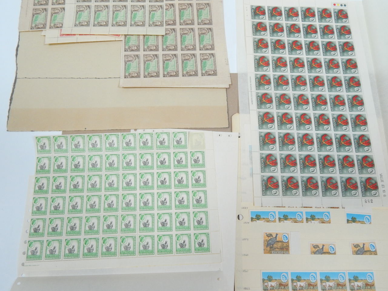 Appraisal: RHODESIA definitive sheets and part sheets of d d '