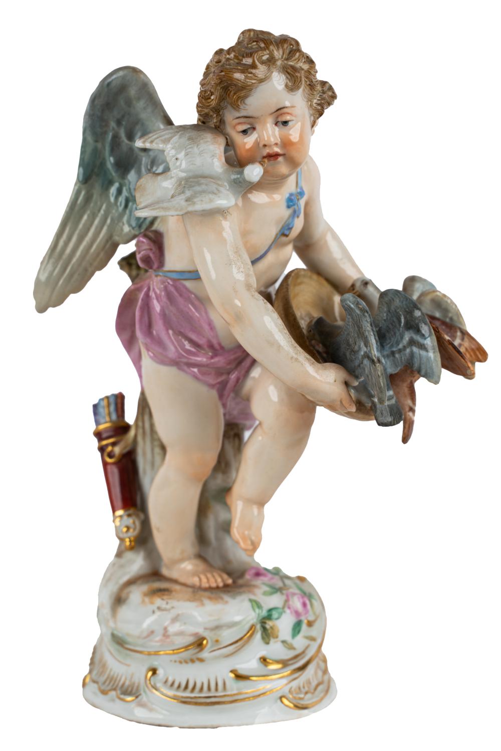 Appraisal: MEISSEN PORCELAIN CHERUB FIGUREunderglaze blue crossed swords mark the cherub