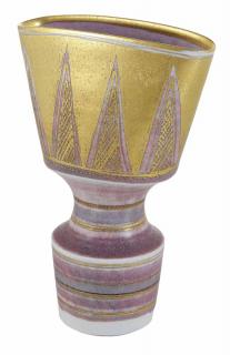 Appraisal: Mary Rich Pink and Gold Porcelain Vase British b impressed