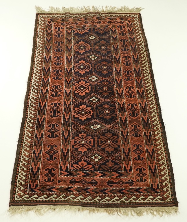 Appraisal: C PERSIAN ORIENTAL BALUCH CARPET RUG Persia Circa Floral decorated