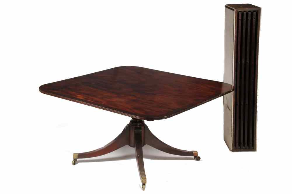 Appraisal: DINING TABLE - Custom Duncan Phyfe Style Mahogany Dining Table