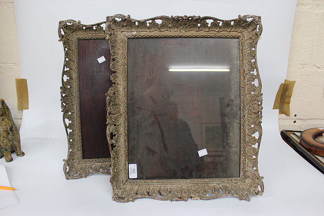 Appraisal: A PAIR OF ANTIQUE CARVED WOOD AND GESSO PICTURE FRAMES