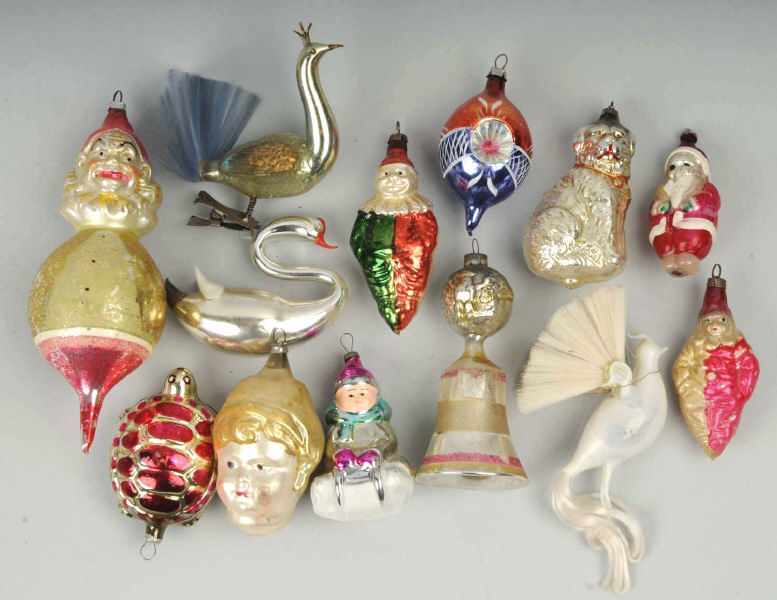 Appraisal: Lot of Christmas Ornaments Description Includes clown girls face swan