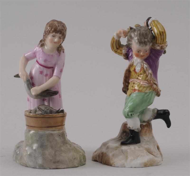 Appraisal: TWO ROYAL COPENHAGEN PORCELAIN FIGURES With underglaze blue wave mark