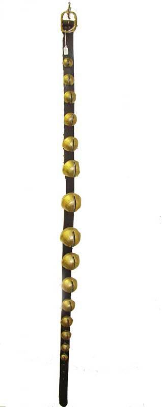 Appraisal: SLEIGH BELLS Fifteen graduated brass bells on a leather strap