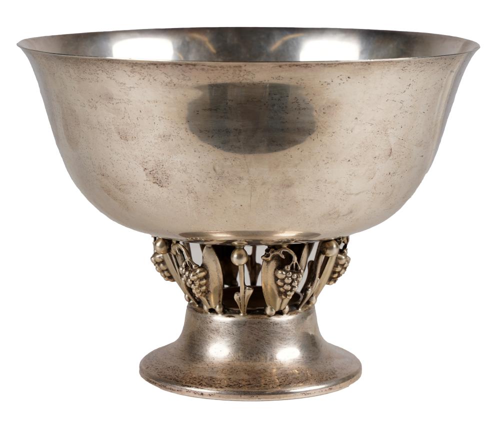 Appraisal: WOODSIDE STERLING CENTER BOWLdesigned after Georg Jensen's Grapevine pattern with