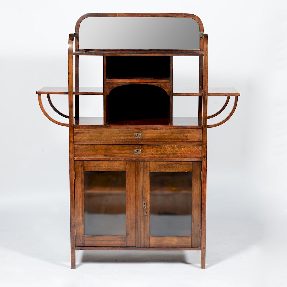 Appraisal: Vienna Successionist Stained Wood and Glass Cabinet Possibly Otto Wagner