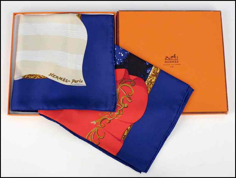 Appraisal: HERMES SILK SCARF Souvenirs de Paris Hilton McConnico With Hermes