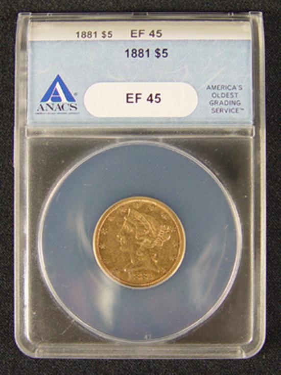 Appraisal: Liberty Gold Coin ANACS certified and graded XF