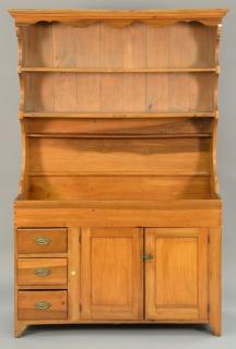 Appraisal: Primitive dry sink mounted with hutch top ht in wd