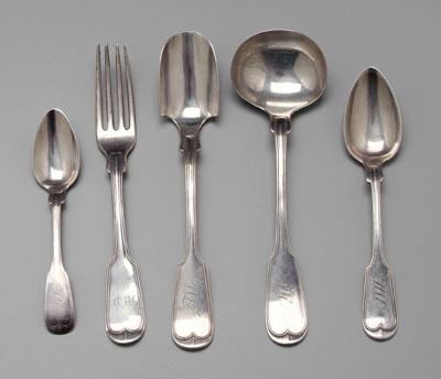 Appraisal: Charleston silver flatware ladle cheese scoop fork dessert spoons teaspoons