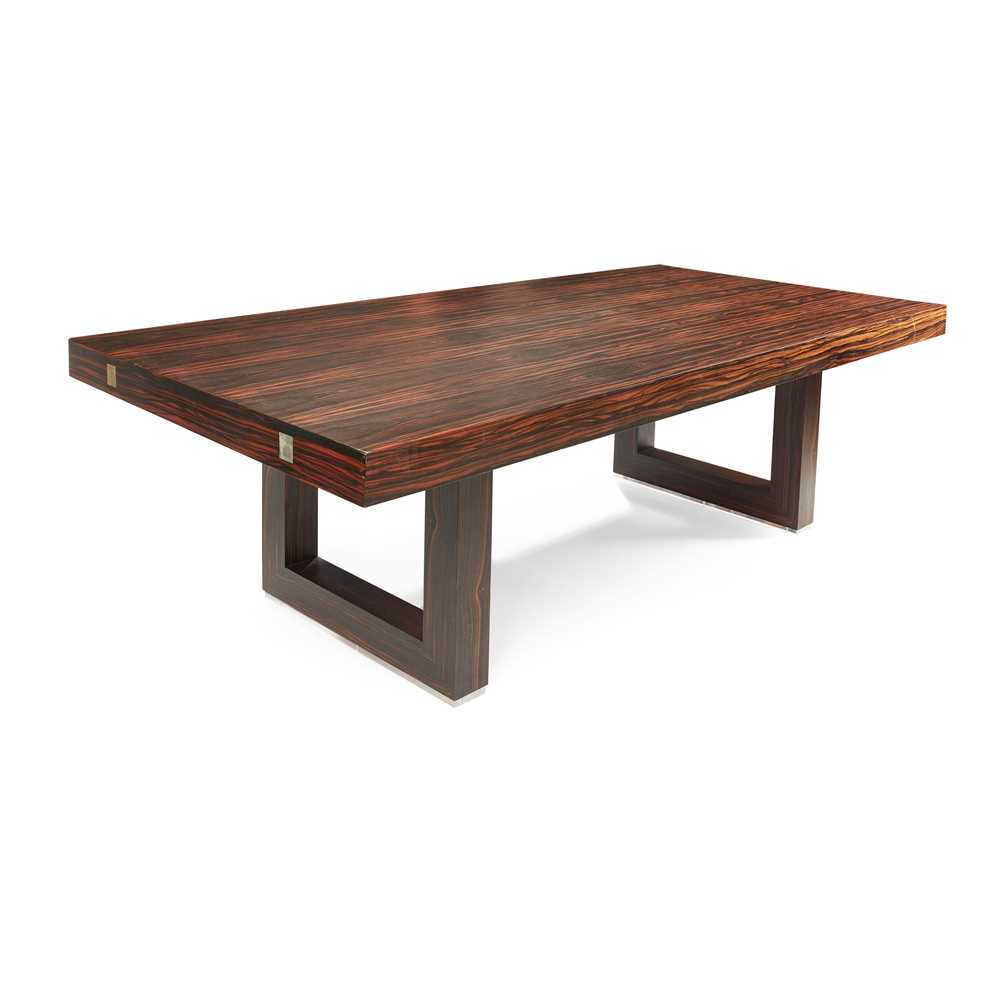 Appraisal: LINLEY LONDON LIZARD COLLECTION DINING TABLE CONTEMPORARY Macassar ebony and