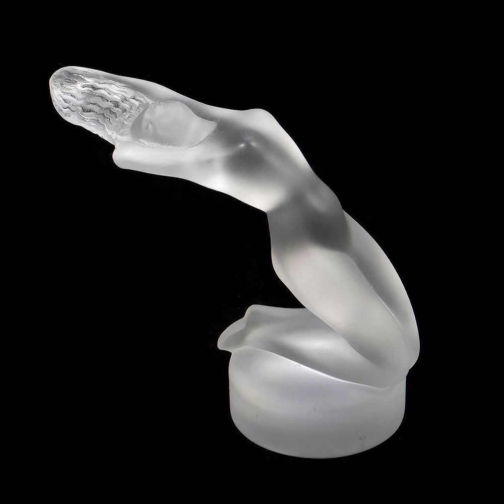 Appraisal: Lalique Figure of Chrysis The frosted glass figure in classic