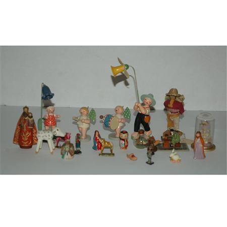 Appraisal: Group of Wood Metal and Ceramic Figures and Toys Estimate