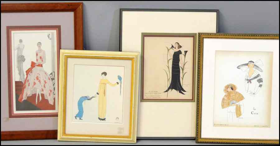 Appraisal: GROUP OF FOUR FRAMED ASSORTED TH CENTURY FASHION PRINTS Offset