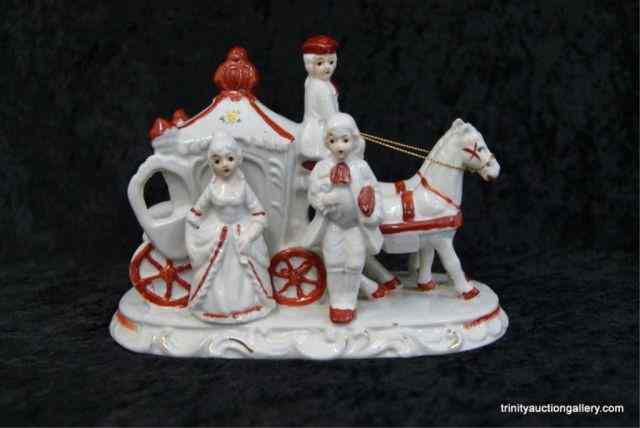 Appraisal: Vintage English Porcelain Colonial FigurineDepicts a colonial couple beside a