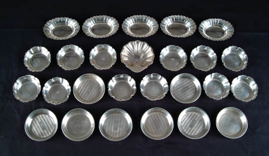 Appraisal: TWENTY SEVEN STERLING DISHES Including eight - round Webster twelve