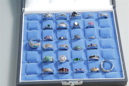 Appraisal: TWENTY-EIGHT RINGS All Sterling most marked '' '' or ''Sterling''