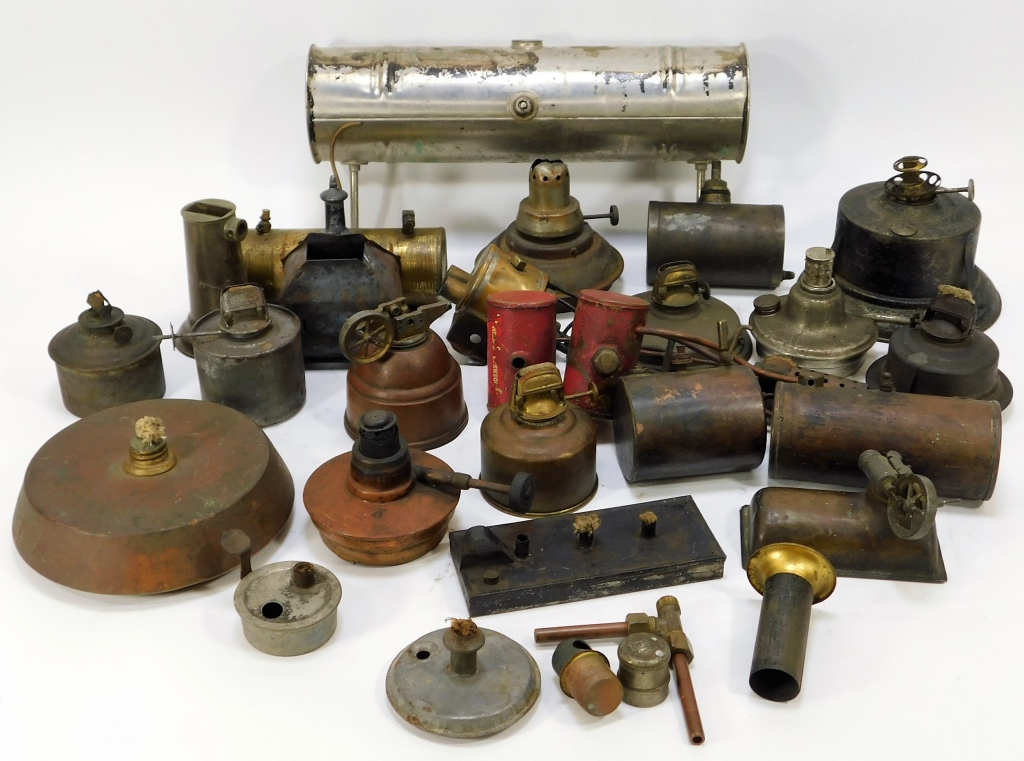 Appraisal: ASSORTED STEAM ENGINE BOILER AND BURNER GROUP United States Japan